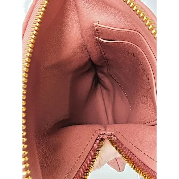 Christian Dior Cannage Caro Multifunctional Pouch Pink Leather Quilted Bag Small - Picture 11 of 12